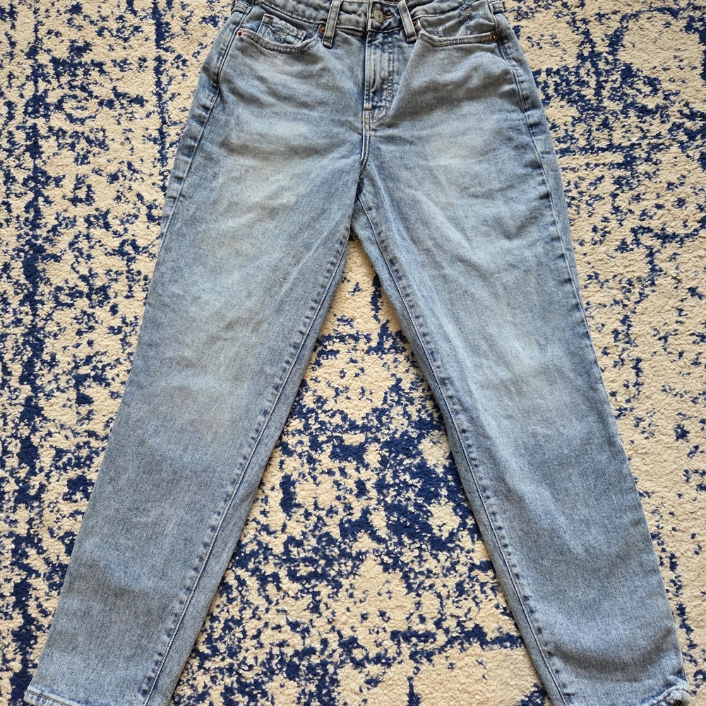 Old Navy Women's Straight Leg Light Blue Pants - Picture 2 of 7
